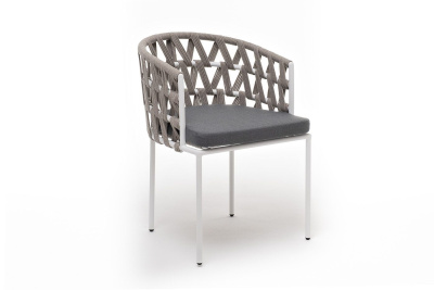 Стул 4SIS Диего из роупа Цвет: белый муар, серый меланж, серый