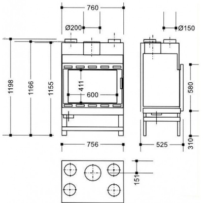 Каминная топка SUPRA Temporis 3D