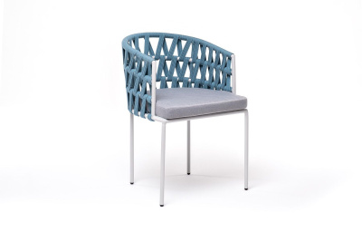 Стул 4SIS Диего из роупа Цвет: светло-серый шагрень, бирюзовый, светло-серый