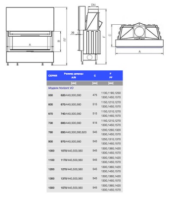 Каминная топка Kobok Horizont 1570 VD Каминная топка Kobok Horizont 1570 VD