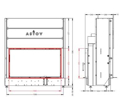 Каминная топка АСТОВ ПТ 10057