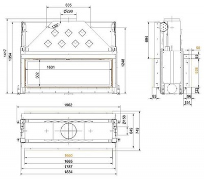 Каминная топка Brunner Architecture AK 53/166 Tunnel  Каминная топка Brunner Architecture AK 53/166 Tunnel