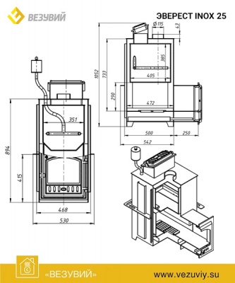 Печь для бани из нерж. стали Эверест INOX 25 (280) Печь для бани из нерж. стали Эверест INOX 25 (280)