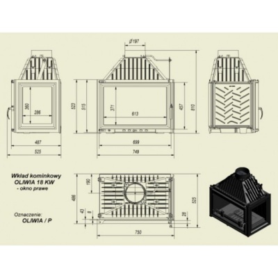 Каминная топка Kratki Oliwia P Каминная топка Kratki Oliwia P