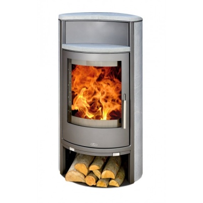 Печь-камин ABX Yago 7 (серая сталь тальк (округлый) с верхней плитой) Печь-камин ABX Yago 7 (серая сталь тальк (округлый) с верхней плитой)