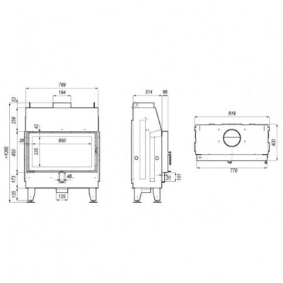 Топка Defro Home Impuls ME, 10 кВт, 770/450мм