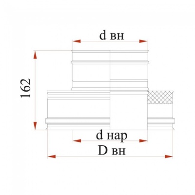 Переходник Дымок 0.5 мм с изоляцией, термо-моно , d=180 мм