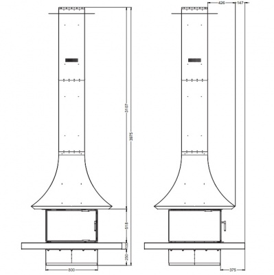 Центральный камин Astov APT P4C 800