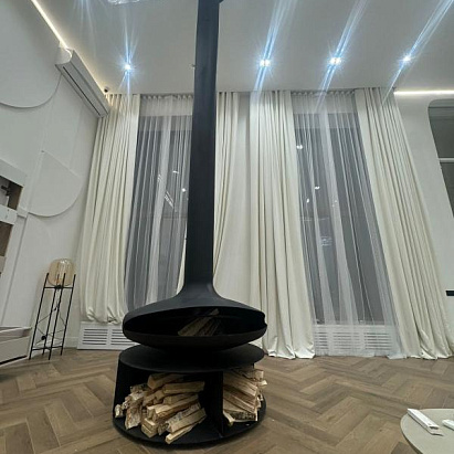 Подвесной камин Eсlipse 1250 с дровницей