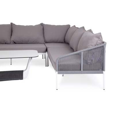 Модульная угловая лаунж-зона 4SIS Канны из роупа Цвет: светло-серый