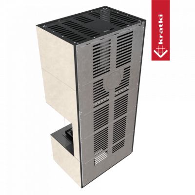 Каминокомплект FLOKI в облицовке FOKOS TALCO, угловое стекло справа Каминокомплект FLOKI в облицовке FOKOS TALCO, угловое стекло справа