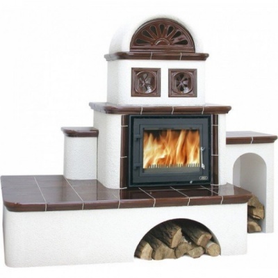 Печь-камин ABX OXFORD (коричневый правая)