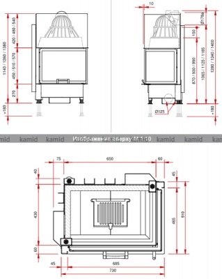 Каминная топка Schmid Ekko L/R 6757 h Каминная топка Schmid Ekko L/R 6757 h