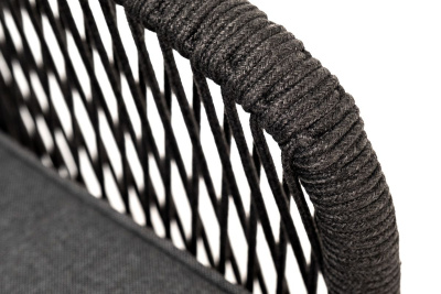 Кресло 4SIS Канны из роупа, основание дуб, роуп темно-серый, ткань темно-серая 027 Кресло 4SIS Канны из роупа, основание дуб, роуп темно-серый, ткань темно-серая 027