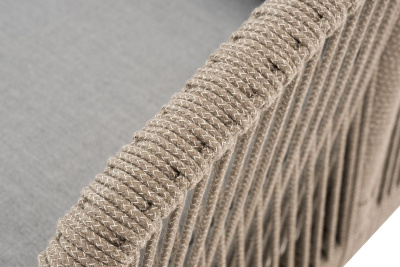 Диван 4SIS Канны 2-местный из роупа, каркас светло-серый муар, роуп серый меланж, ткань светло-серая