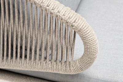 Кресло 4SIS Милан, каркас светло-серый муар, роуп серый меланж, ткань светло-серая