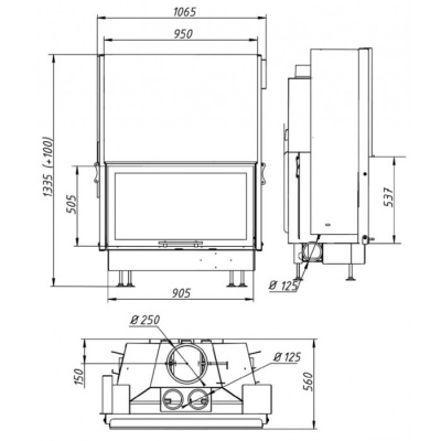Каминная топка Экокамин ВЕГА 1000K