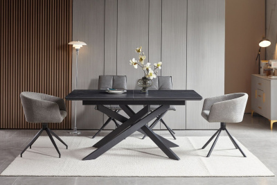 Интерьерный раздвижной стол 4SIS Марс Цвет: черный матовый Интерьерный раздвижной стол 4SIS Марс Цвет: черный матовый