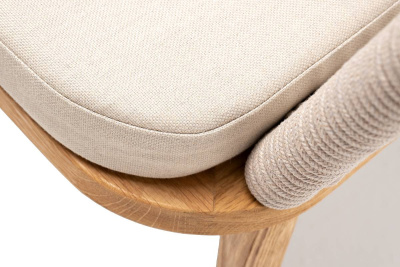 Стул из роупа 4SIS Марсель Основание дуб, роуп бежевый, ткань бежевая 052