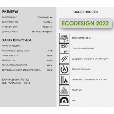 Печь-камин Panadero Gourmet