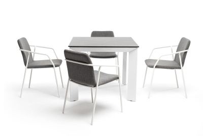 Обеденная группа 4SIS Венето 4-местная со стульями Марокко Цвет: белый, серый