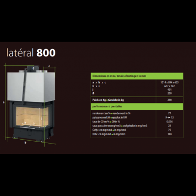 Каминная топка Totem LATERAL 800 TECHNIKA 