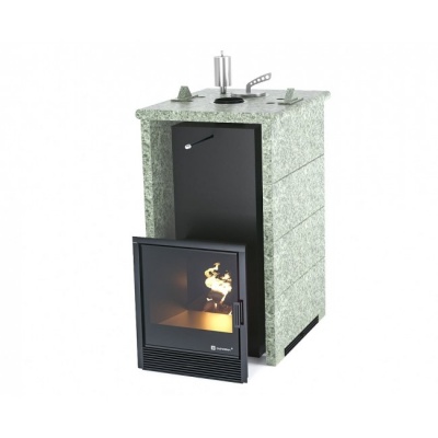 Печь для бани ИзиСтим Сочи в трёхстороннем кожухе из жадеита сталь AISI 321 Печь для бани ИзиСтим Сочи в трёхстороннем кожухе из жадеита сталь AISI 321