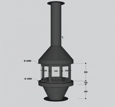 Островной камин Kupa