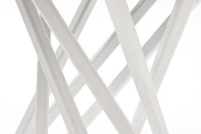 Журнальный стол 4SIS Сантьяго из HPL Ø40, каркас белый, столешница молочная