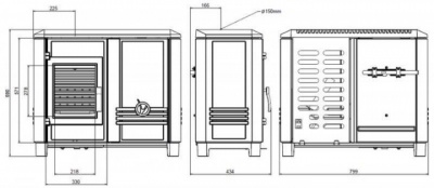 ПЕЧЬ-КАМИН Invicta CAROLO mix