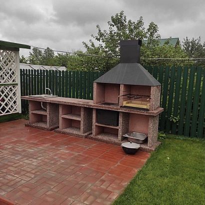 Барбекю Fireline с печью под казан и двумя разделочными столами