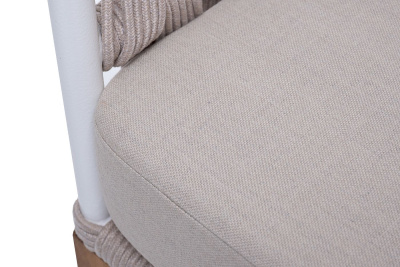 Кресло 4SIS Диего, основание дуб, каркас светло-серый муар, роуп бежевый, ткань бежевая 052