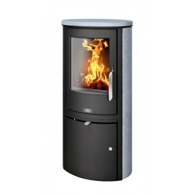 Печь-камин ABX Brent (черная сталь тальк с верхней плитой)