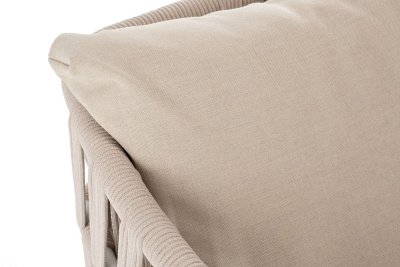 Кресло 4SIS Диего Каркас белый муар, роуп бежевый круглый, ткань бежевая 035 Кресло 4SIS Диего Каркас белый муар, роуп бежевый круглый, ткань бежевая 035