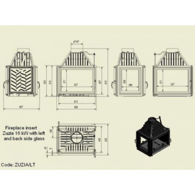 Каминная топка Kratki Zuzia PT Каминная топка Kratki Zuzia PT
