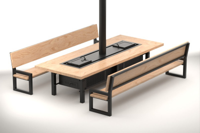 Лавка со спинкой