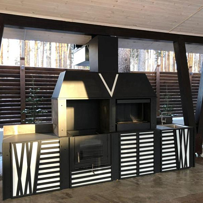 Барбекю кухня по проекту заказчика. Верхняя сысерть