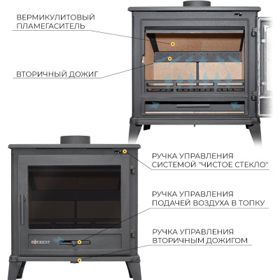 Печь-камин EVEREST М10 диаметр дымохода: 150 мм Печь-камин EVEREST М10 диаметр дымохода: 150 мм