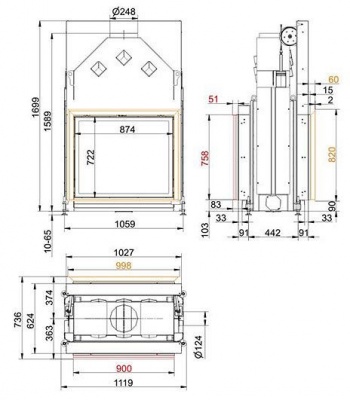 Каминная топка Brunner Stil-Kamin Tunnel 75/90