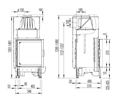 Каминная топка Austroflamm 55x55x57 K