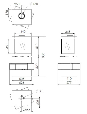 Печь Dik Geurts Bora Corner Cubes, Right