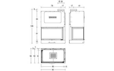Каминная топка Piazzetta MA 283 SL DX