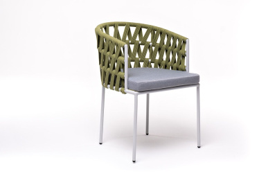 Стул 4SIS Диего из роупа Цвет: светло-серый шагрень, салатовый меланж, светло-серый