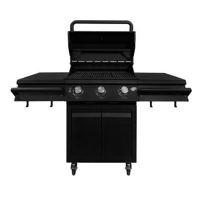 Газовый гриль B-Fire Bizon Premium 3 (2 столика + тележка 60 см.), черный