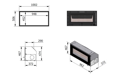 Каминная топка RAIS 900 Каминная топка RAIS 900