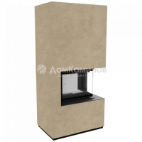 Каминокомплект FLOKI в облицовке FOKOS RENA, угловое стекло справа