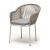 Стул из роупа 4SIS Лион каркас из стали белый муар, роуп светло-серый меланж, ткань светло-серая