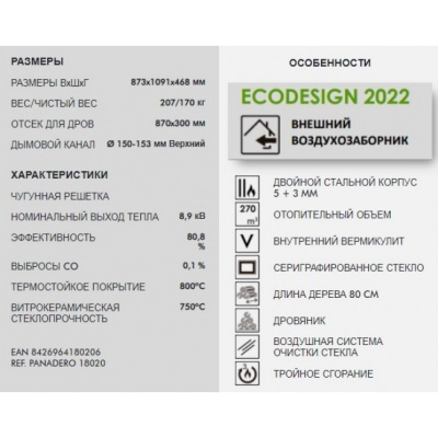 Печь-камин Panadero Allegro