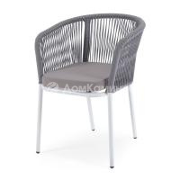 Стул из роупа 4SIS Марсель Цвет: белый шагрень, cветло-серый, Neo ash