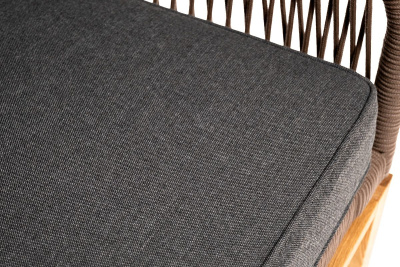 Диван 4SIS Канны 2-местный из роупа; основание дуб, роуп коричневый, ткань темно-серая 027 Диван 4SIS Канны 2-местный из роупа; основание дуб, роуп коричневый, ткань темно-серая 027